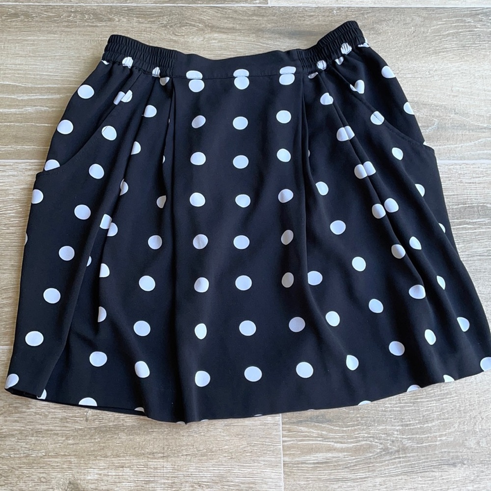 Halogen Polka Black & White Dot Skirt - Size Small